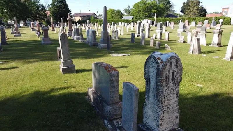 the cemetery