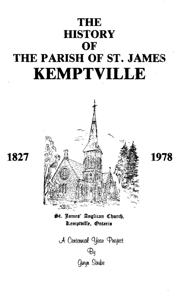 cover of the history of the parish of st james kemptville